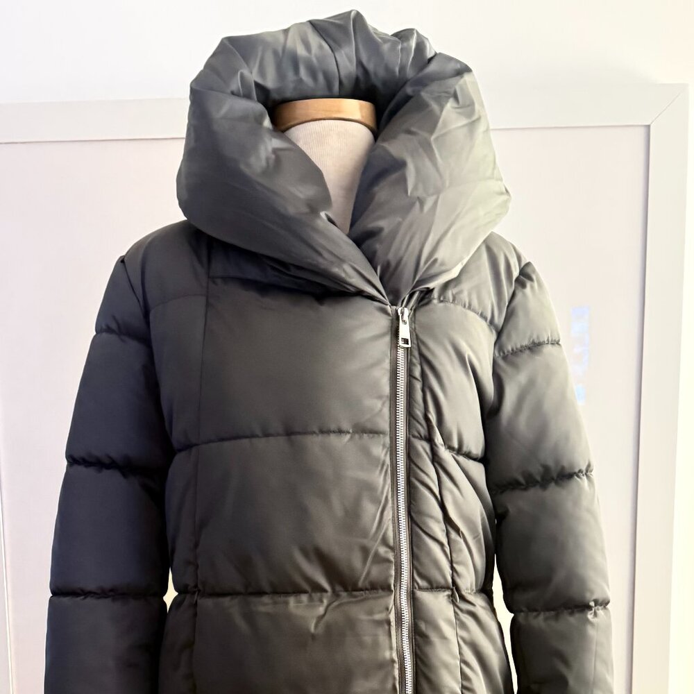 JASON WU puffer knee-length puffer gray coat w/hood Women's Sz S NWT $298